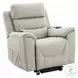 Marsha Light Gray Silicone Synthetic Leather Power Recliner with Lift and Massage