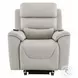 Marsha Light Gray Silicone Synthetic Leather Power Recliner with Lift and Massage