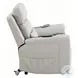 Marsha Light Gray Silicone Synthetic Leather Power Recliner with Lift and Massage