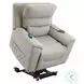 Marsha Light Gray Silicone Synthetic Leather Power Recliner with Lift and Massage