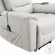Marsha Light Gray Silicone Synthetic Leather Power Recliner with Lift and Massage