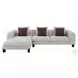 Mardi Maroon and Beige Tweed Sectional Sofa with 3 Pillows