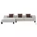 Mardi Maroon and Beige Tweed Sectional Sofa with 3 Pillows