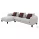 Mardi Maroon and Beige Tweed Sectional Sofa with 3 Pillows
