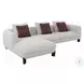 Mardi Maroon and Beige Tweed Sectional Sofa with 3 Pillows