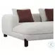 Mardi Maroon and Beige Tweed Sectional Sofa with 3 Pillows