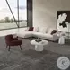 Mardi Maroon and Beige Tweed Sectional Sofa with 3 Pillows