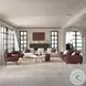 Mardi Maroon and Beige Tweed Sectional Sofa with 3 Pillows