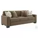Darya Brown Suede Fabric 89" Sofa with 4 Pillows