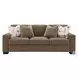 Darya Brown Suede Fabric Living Room Set with 4 Pillows