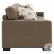 Darya Brown Suede Fabric 89" Sofa with 4 Pillows