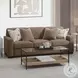 Darya Brown Suede Fabric 89" Sofa with 4 Pillows