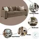 Darya Brown Suede Fabric 89" Sofa with 4 Pillows
