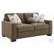 Darya Brown Suede Fabric 69" Loveseat with 3 Pillows