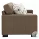 Darya Brown Suede Fabric 69" Loveseat with 3 Pillows