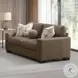 Darya Brown Suede Fabric 69" Loveseat with 3 Pillows