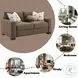 Darya Brown Suede Fabric 69" Loveseat with 3 Pillows