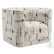 Darya Beige Pattern Fabric Chair with Swivel
