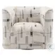 Darya Beige Pattern Fabric Chair with Swivel
