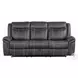Zubaida Dark Gray Polish Microfiber Power Reclining Living Room Set with Drop Down Table and USB Charging