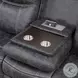 Zubaida Dark Gray Polish Microfiber Power Reclining 85" Sofa with Drop Down Table and USB Charging