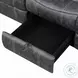 Zubaida Dark Gray Polish Microfiber Power Reclining 85" Sofa with Drop Down Table and USB Charging