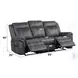Zubaida Dark Gray Polish Microfiber Power Reclining 85" Sofa with Drop Down Table and USB Charging