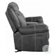 Zubaida Dark Gray Polish Microfiber Power Reclining 75" Loveseat with USB Charging