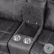 Zubaida Dark Gray Polish Microfiber Power Reclining 75" Loveseat with USB Charging