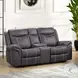 Zubaida Dark Gray Polish Microfiber Power Reclining 75" Loveseat with USB Charging