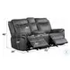 Zubaida Dark Gray Polish Microfiber Power Reclining 75" Loveseat with USB Charging