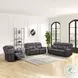 Zubaida Dark Gray Polish Microfiber Power Reclining 75" Loveseat with USB Charging