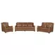 Channing Renaissance Cinnamon Leather Upholstered Accent Chair with Nailhead Trim Set of 2