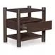 Devin Brown Leather Upholstered Canopy Bedroom Set
