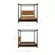 Devin Brown Leather Queen Upholstered Canopy Bed