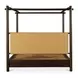Devin Brown Leather Queen Upholstered Canopy Bed