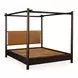 Devin Brown Leather Upholstered Canopy Bedroom Set