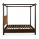Devin Brown Leather Upholstered Canopy Bedroom Set