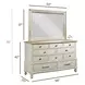 Litchfield Sunwashed and Brown 10 Drawer Cotswold Dresser with Rectangular Mirror
