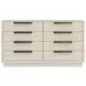 Cotiere Cream Linen Performance Fabric 8 Drawer Dresser