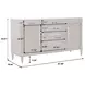 Oakridge Medley Piano Brown Glass Top 2 Door Buffet with Storage Drawer