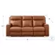 Varden Nutmeg Top Grain Leather Zero Gravity Power Reclining Sofa with Power Headrest