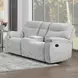 Chablis Mist Gray 72" Reclining Console Loveseat with USB Charging