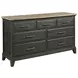 Heritage Timber Charcoal 7 Drawer Farmstead Dresser with Rectangular Jessup Mirror