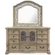 Marisol Fawn 9 Drawer Dresser with Arched Mirror