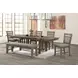 Harrisburg Gray Upholstered Dining Bench