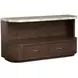 Mcpherson Burnt Umber Demilune Marble Top Sofa Table