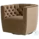 Marcel Caramel Velvet Swivel Club Chair