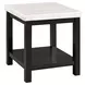 Evie White and Black Square Marble Top End Table
