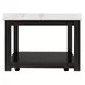 Evie White and Black Rectangular Marble Top Coffee Table with Casters